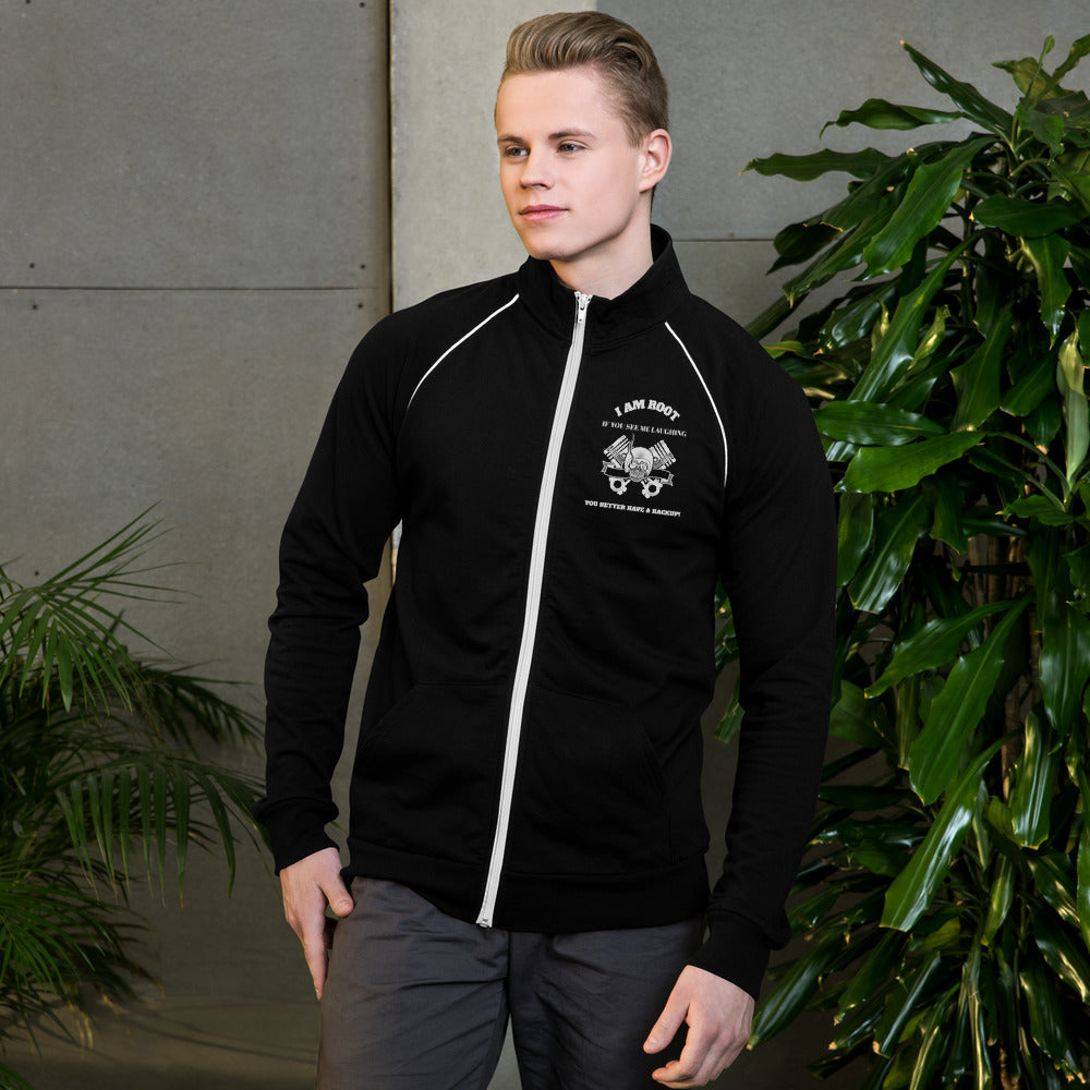 I Am Root If You See Me Laughing You Better Have A Backup - Piped Fleece Jacket by DarkByteGear