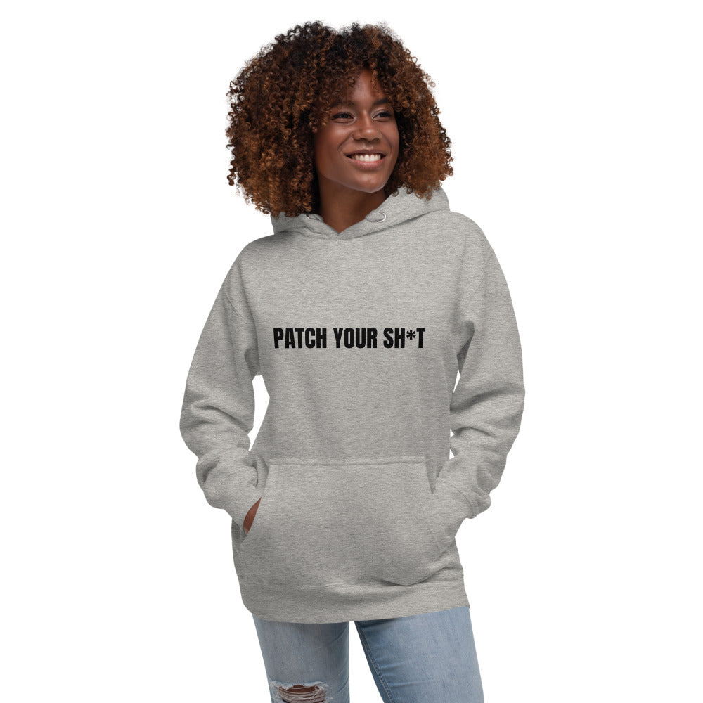 PATCH YOUR SH*T - Unisex Hoodie (black text) by DarkByteGear