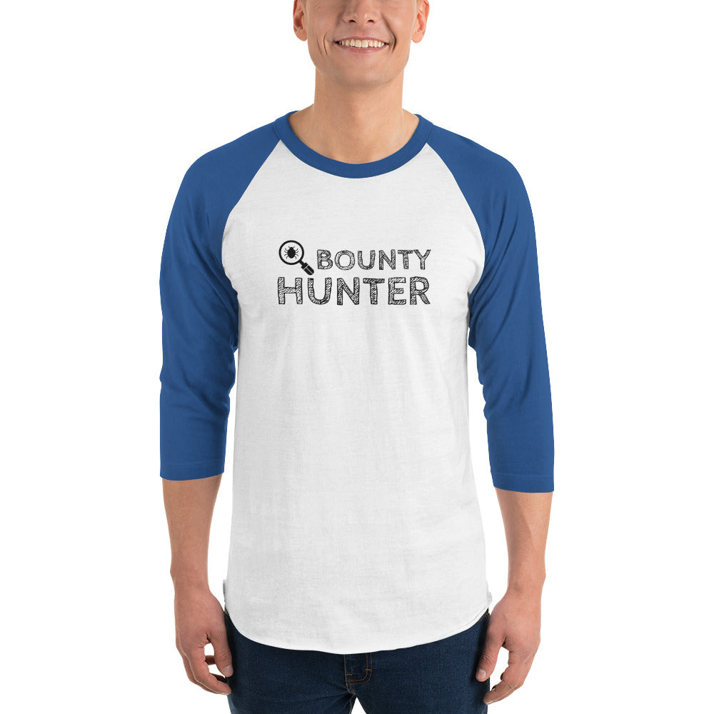 Bug bounty hunter - 3/4 sleeve raglan shirt (black text) by DarkByteGear