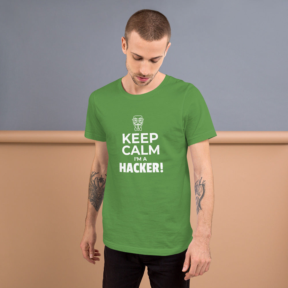 Keep Calm I'm a hacker! - Short-Sleeve Unisex T-Shirt (white text) by DarkByteGear