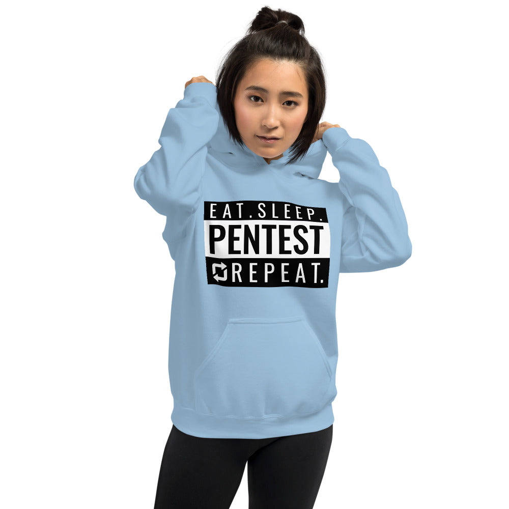 Eat sleep pentest repeat - Unisex Hoodie (white) by DarkByteGear