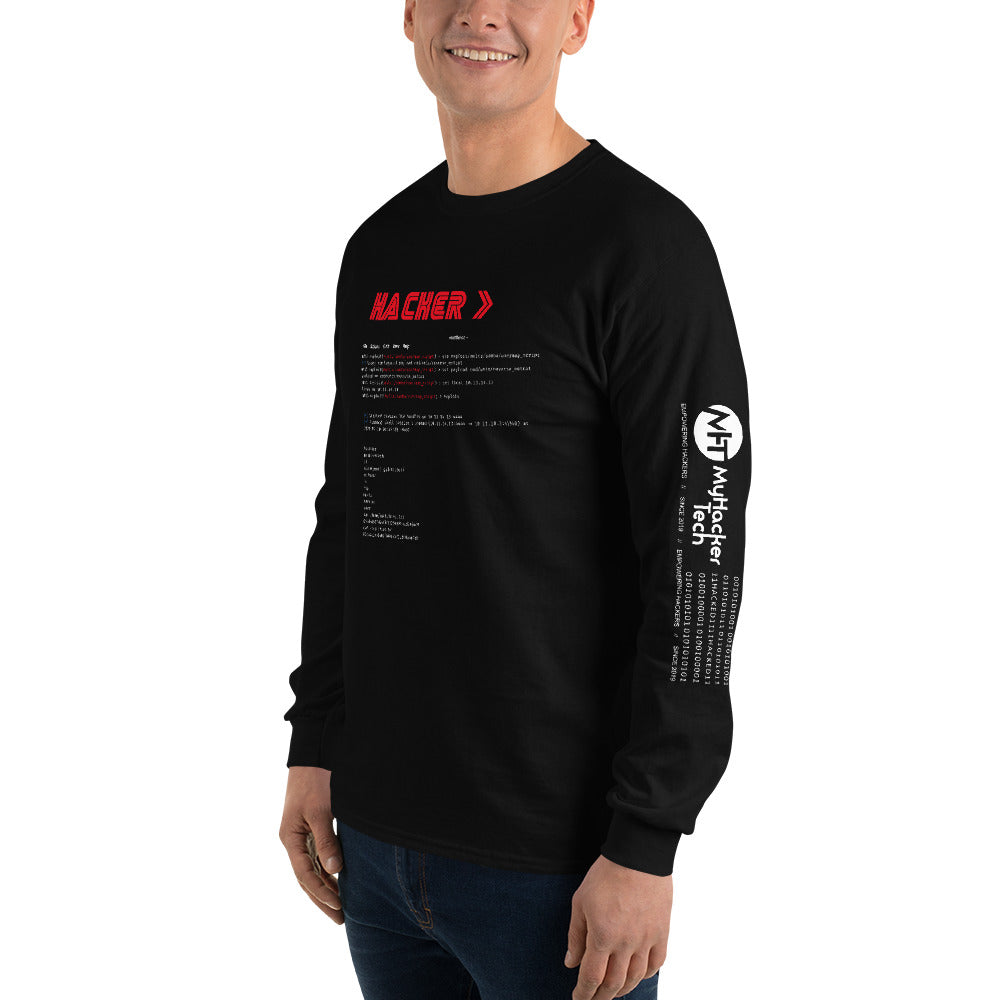 Hacker v3 - Men’s Long Sleeve Shirt by DarkByteGear