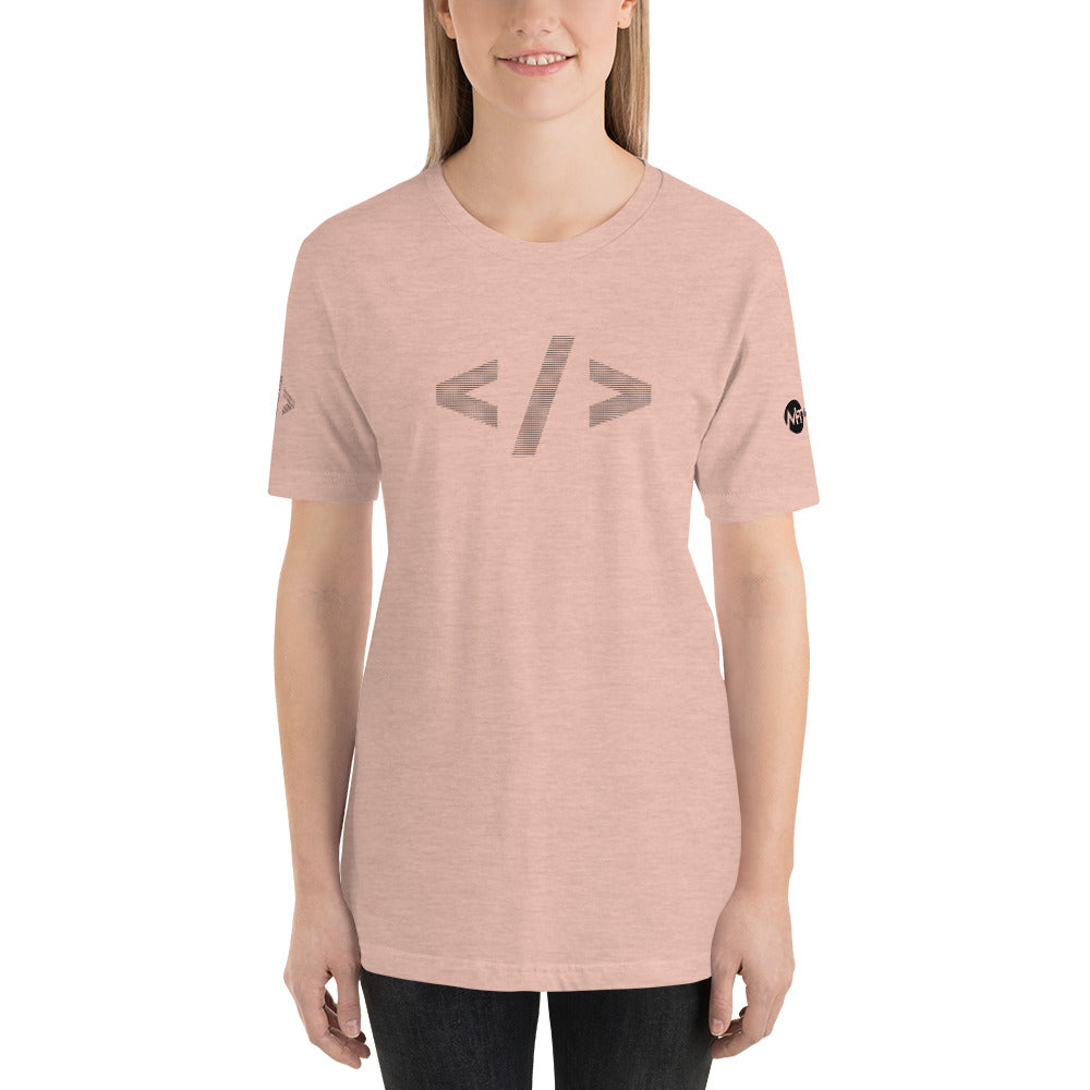 Culture of code in ASCII characters - Short-Sleeve Unisex T-Shirt (black text) by DarkByteGear