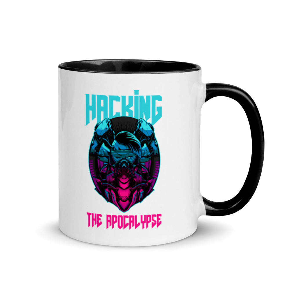 Hacking the apocalypse - Mug with Color Inside by DarkByteGear