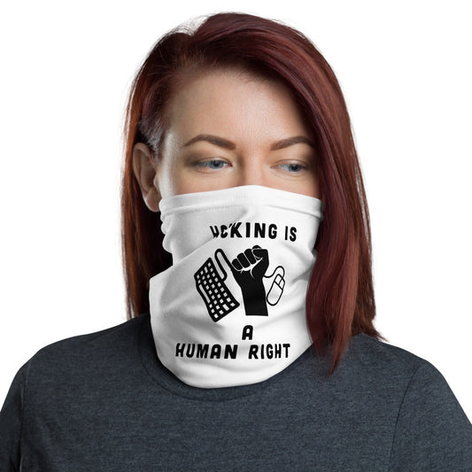Hacking is a human right - Neck Gaiter (black text) by DarkByteGear