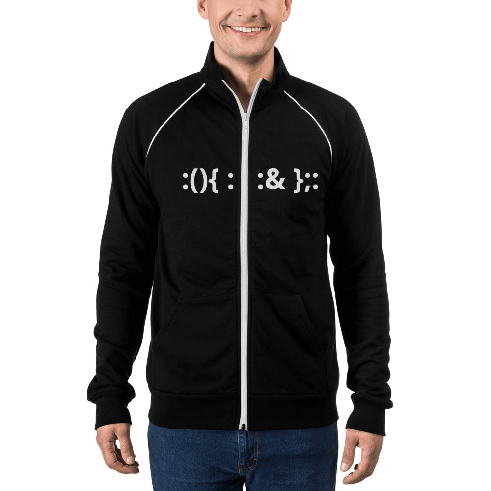Linux Hackers - Bash Fork Bomb - Piped Fleece Jacket by DarkByteGear