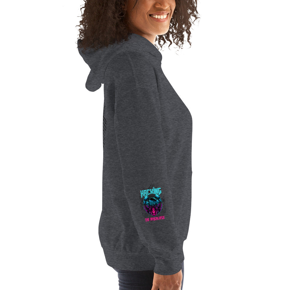 Hacking the apocalypse v1 - Unisex Hoodie (with all sides design) by DarkByteGear