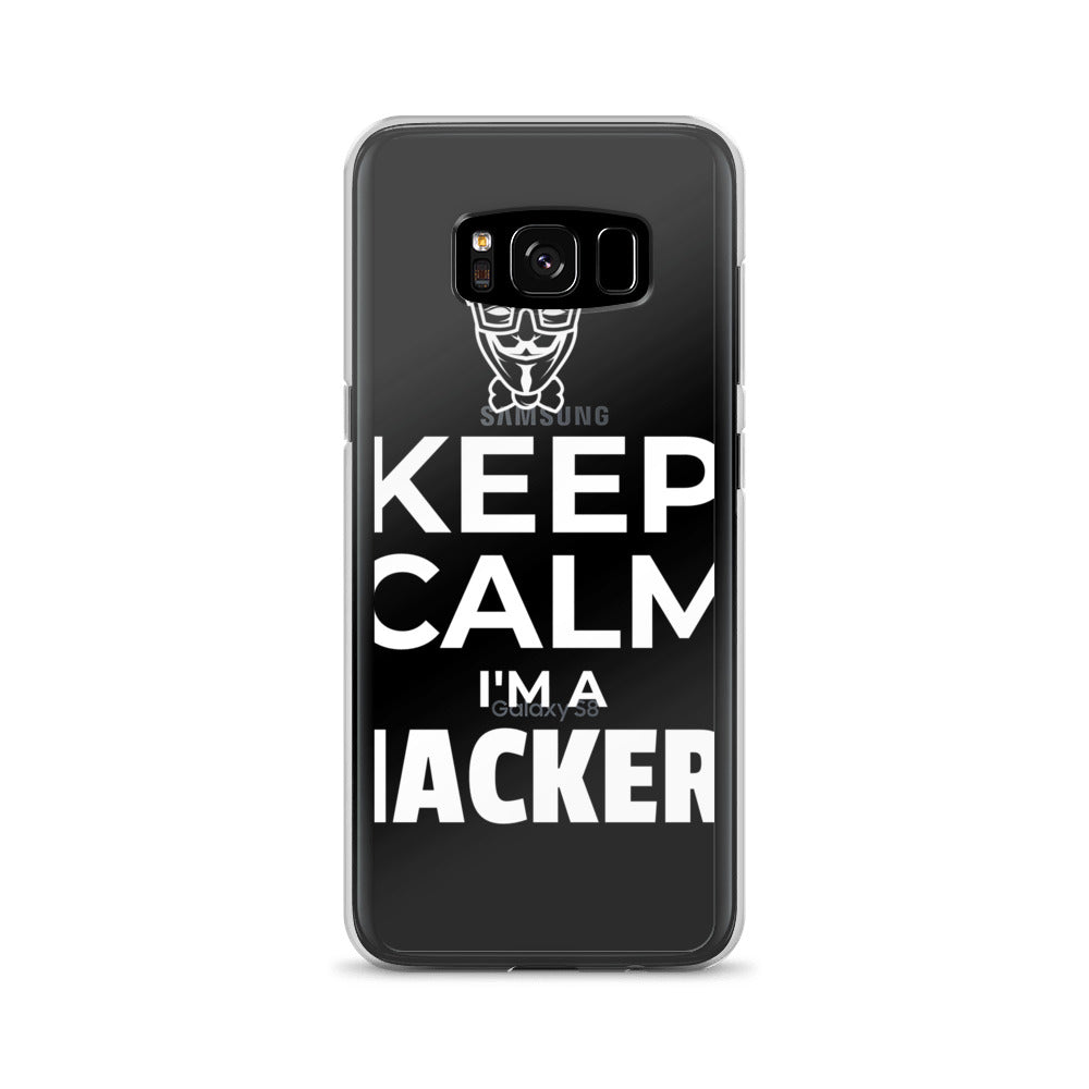 Keep Calm I'm a hacker! - Samsung Case (white text) by DarkByteGear