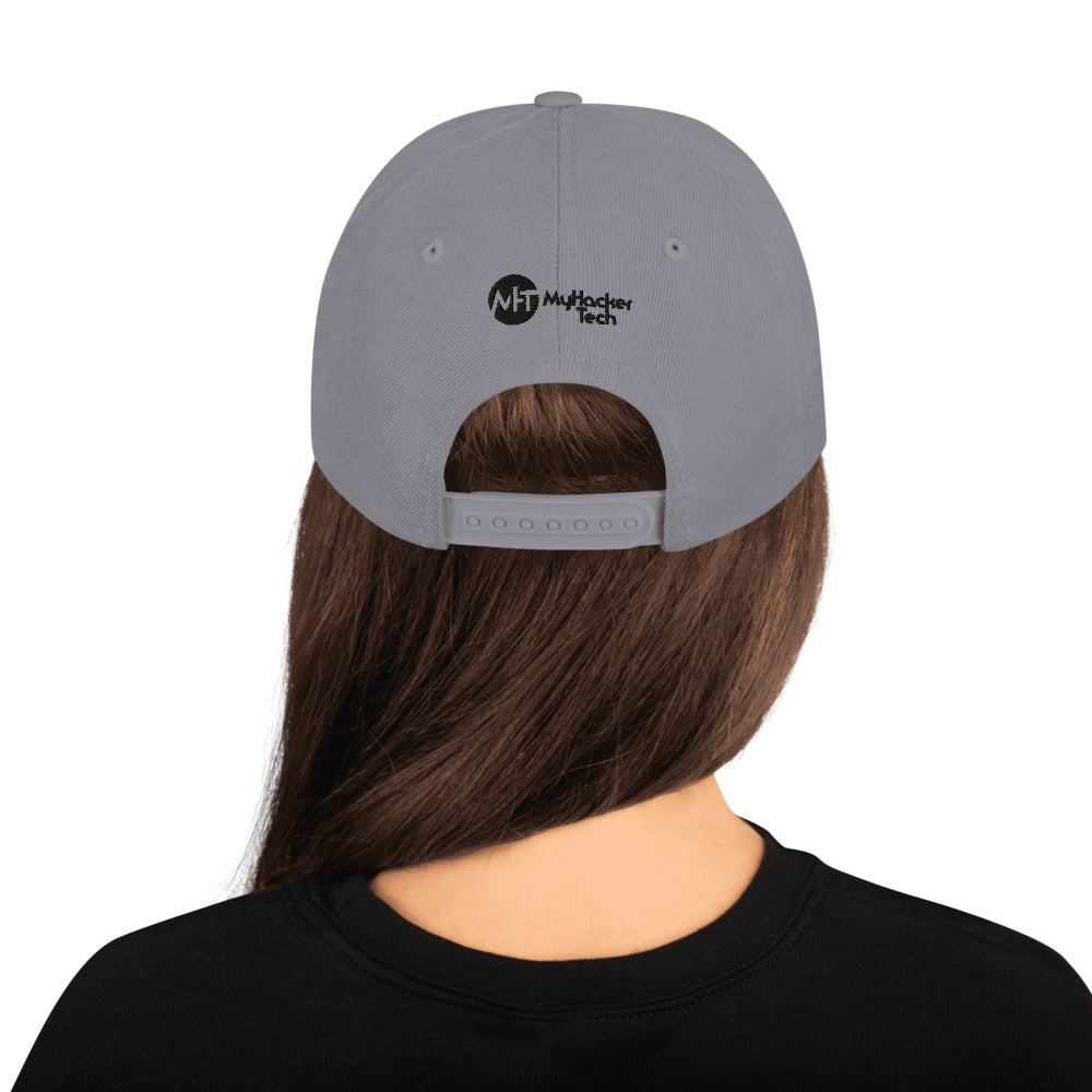 MyHackerTech - Snapback Hat (black text) by DarkByteGear