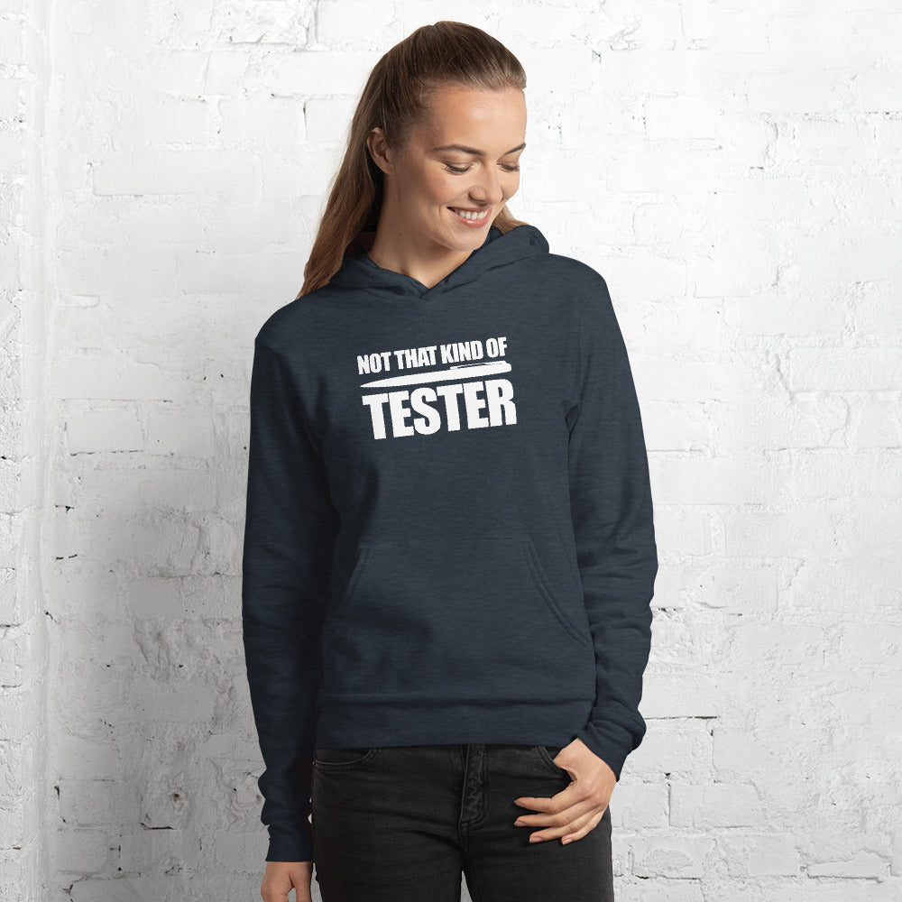Not that kind of pen tester - Unisex hoodie (white text) by DarkByteGear