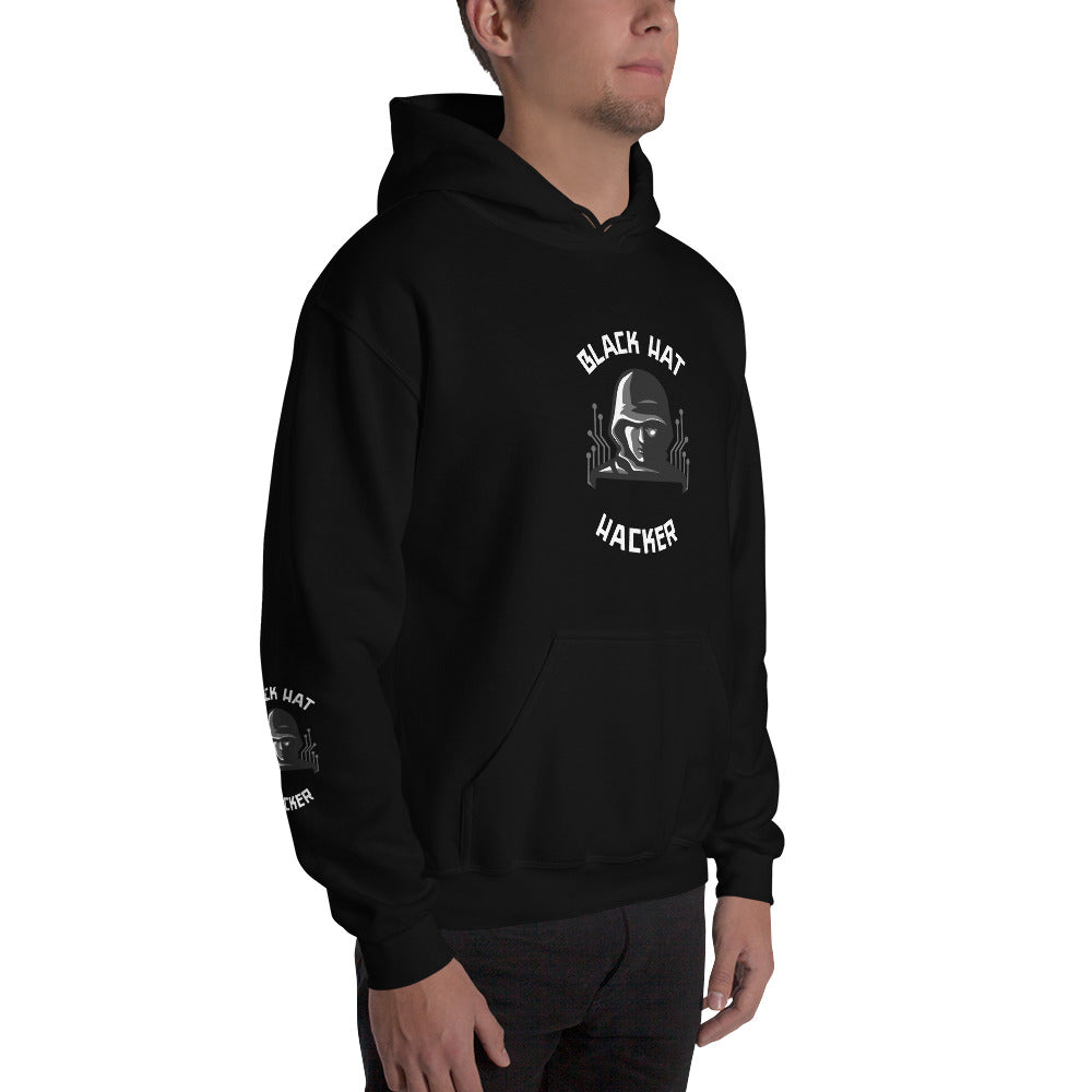 Black Hat Hacker - Unisex Hoodie (print on all sides) by DarkByteGear