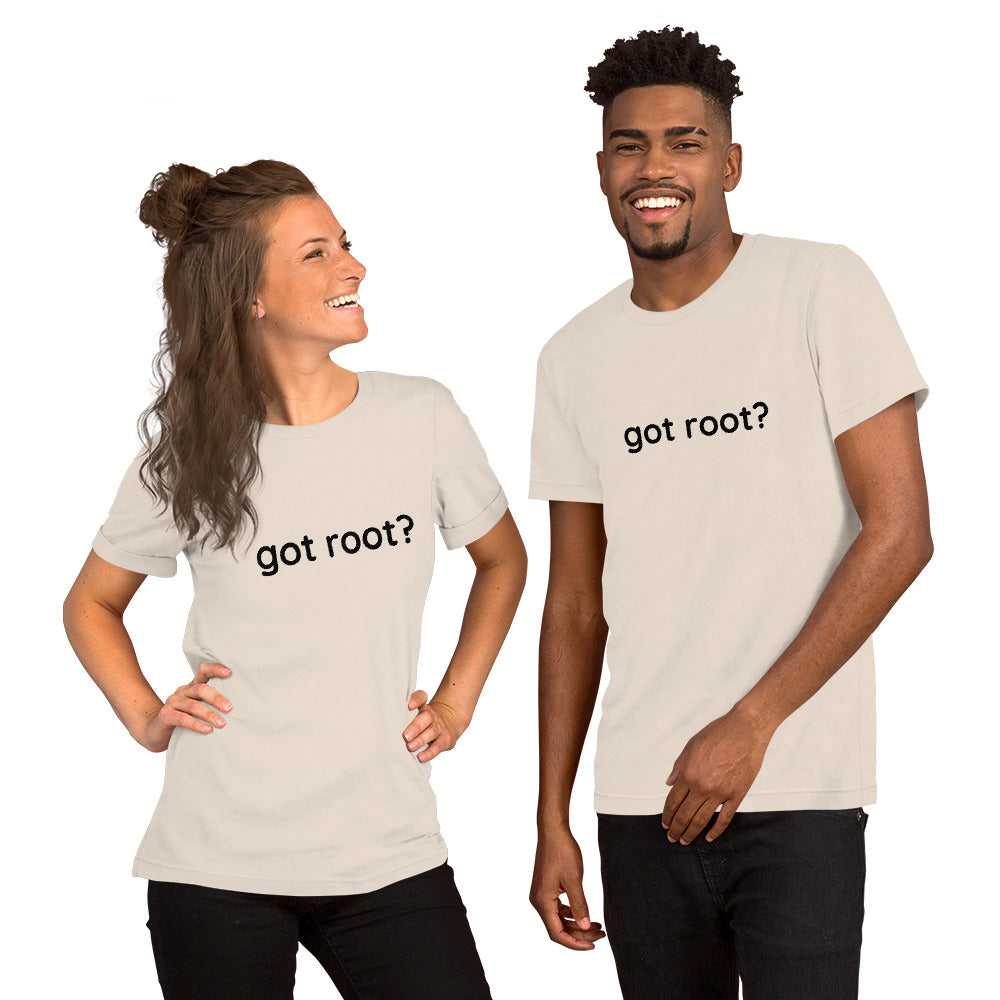 Got root - Short-Sleeve Unisex T-Shirt (black text) by DarkByteGear