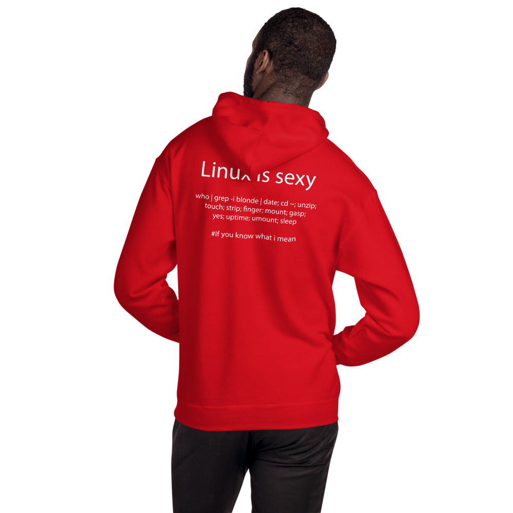 Linux is sexy - Unisex Hoodie ( with back design) by DarkByteGear