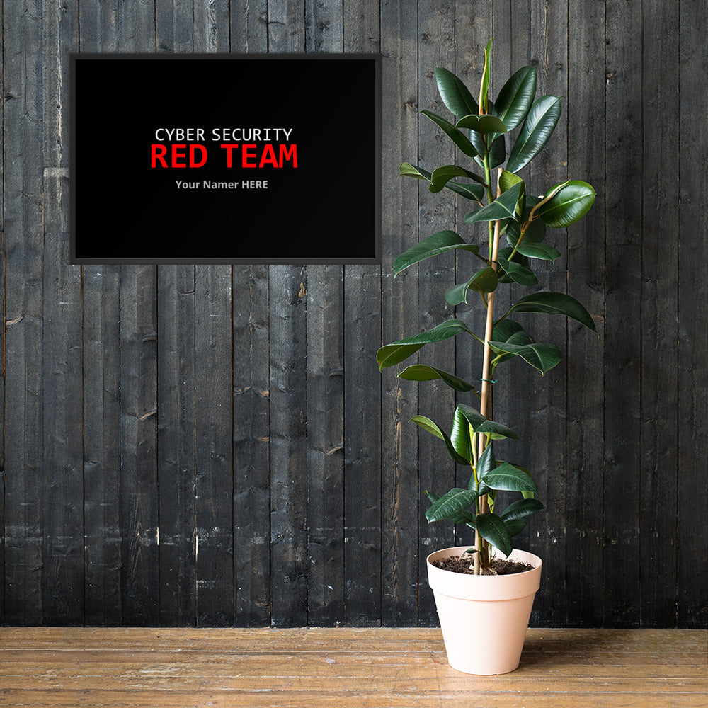 Custom Cyber Security Red team - Framed poster by DarkByteGear