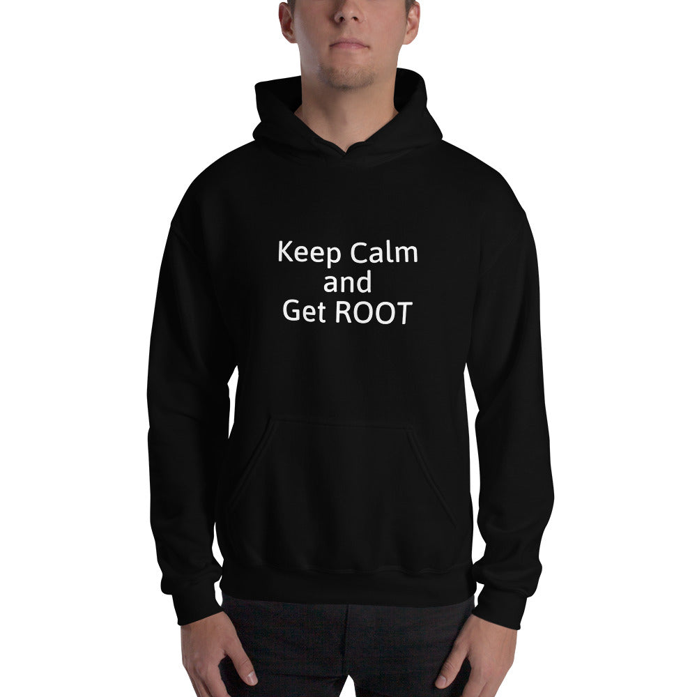 Keep Calm and Get ROOT - Hooded Sweatshirt (white text) by DarkByteGear