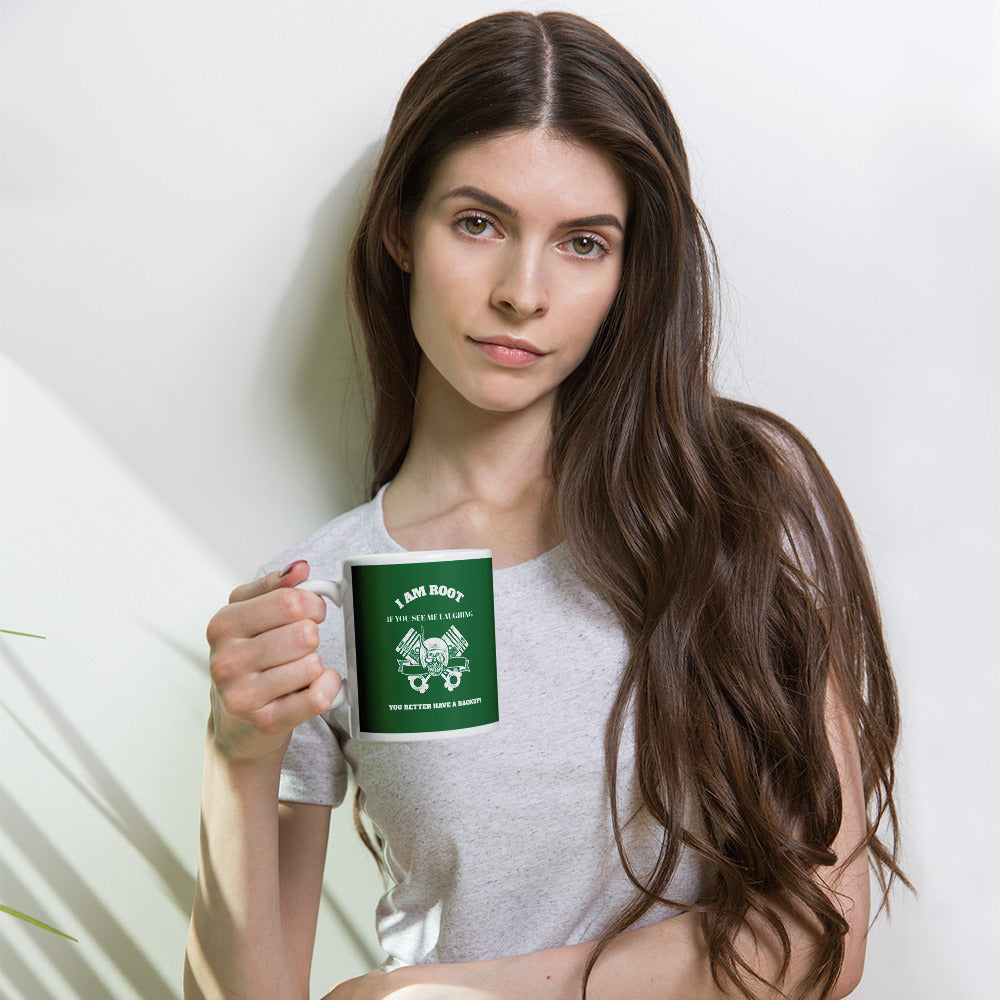 I Am Root If You See Me Laughing You Better Have A Backup - Mug (green) by DarkByteGear