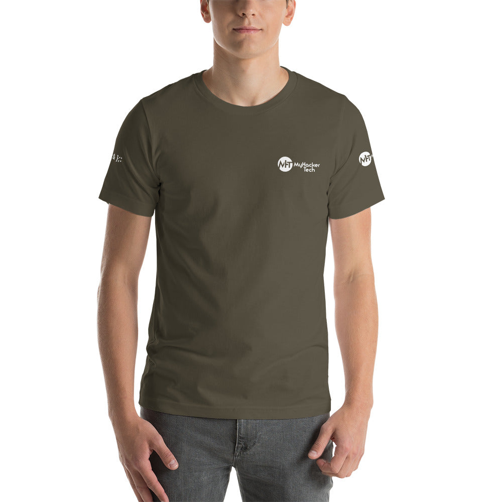 Linux Hackers - Bash Fork Bomb - White Text Short-Sleeve Unisex T-Shirt ( with all sides design) by DarkByteGear