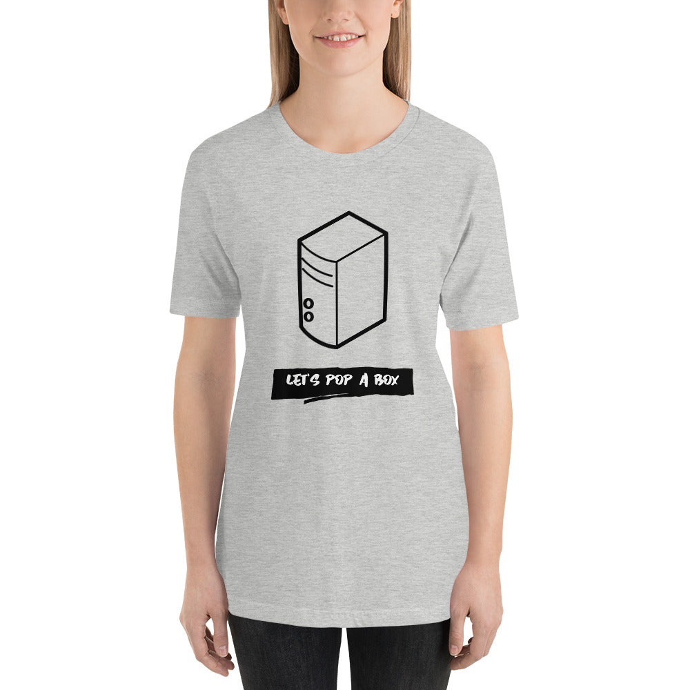 Let's pop a box - Short-Sleeve Unisex T-Shirt (black text) by DarkByteGear