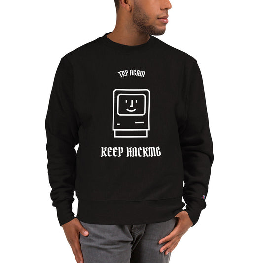 Keep hacking - Champion Sweatshirt by DarkByteGear