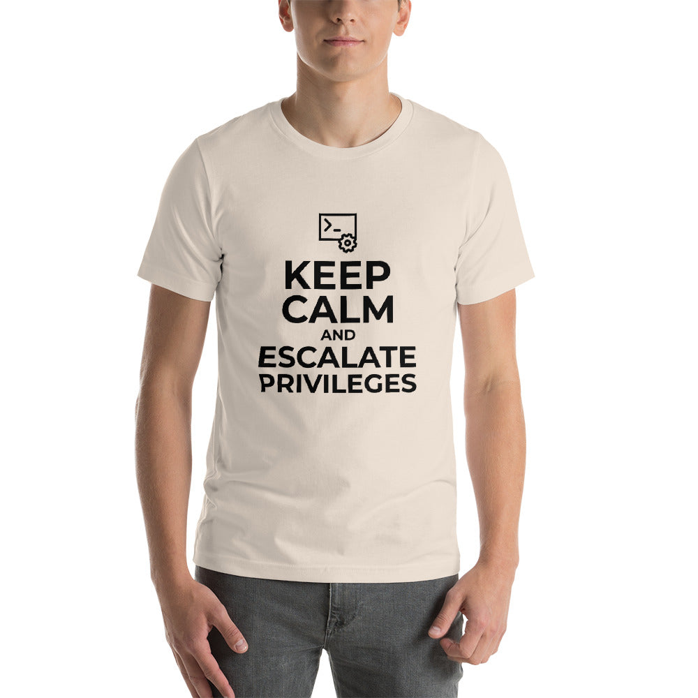 Keep calm and escalate privileges - Short-Sleeve Unisex T-Shirt by DarkByteGear
