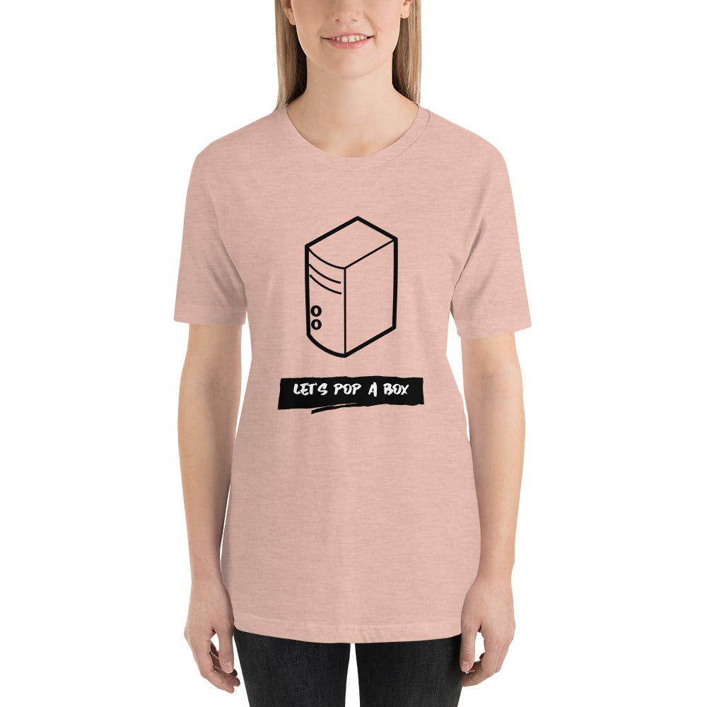 Let's pop a box - Short-Sleeve Unisex T-Shirt (black text) by DarkByteGear