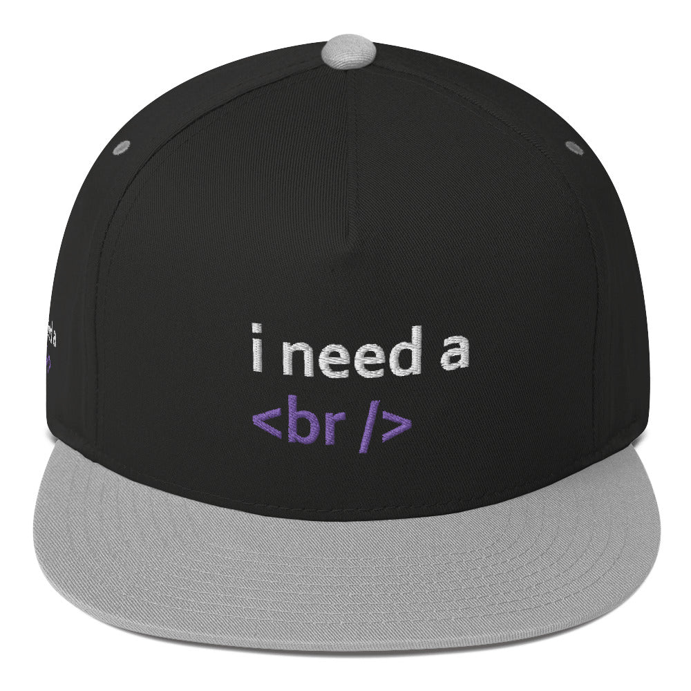 i need a break - Flat Bill Cap by DarkByteGear