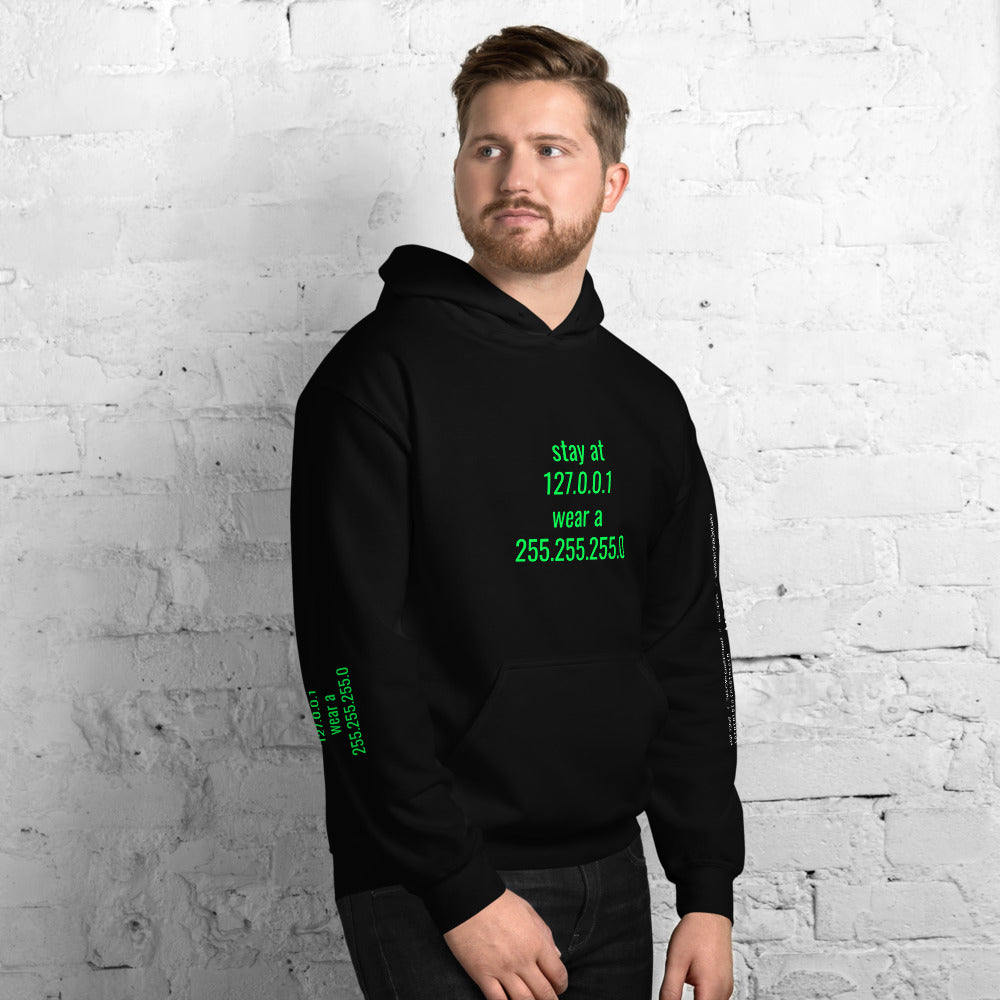 stay at at home, wear a mask - Unisex Hoodie (with all sides design) by DarkByteGear