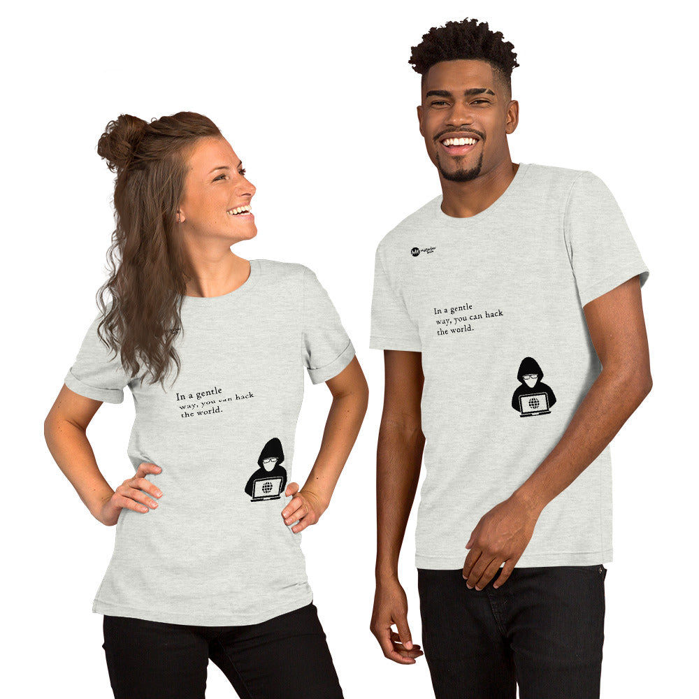You can hack the world - Short-Sleeve Unisex T-Shirt (black text) by DarkByteGear