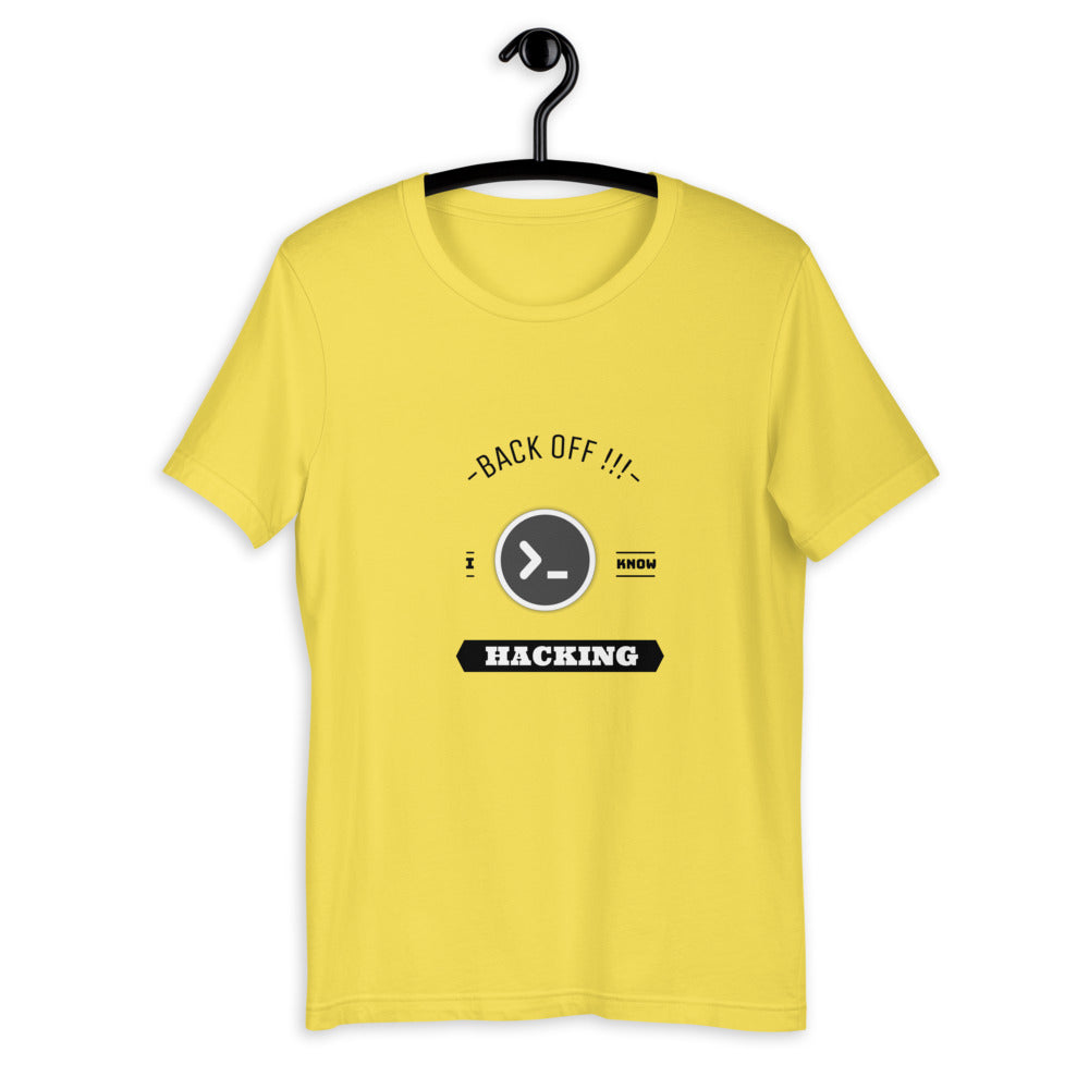 Back off I know hacking - Short-Sleeve Unisex T-Shirt by DarkByteGear