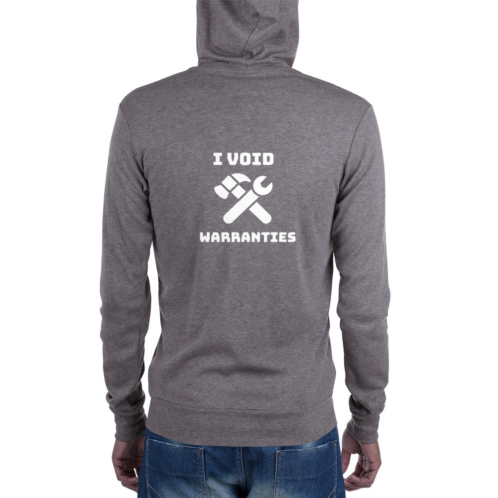 I void warranties - Unisex zip hoodie by DarkByteGear