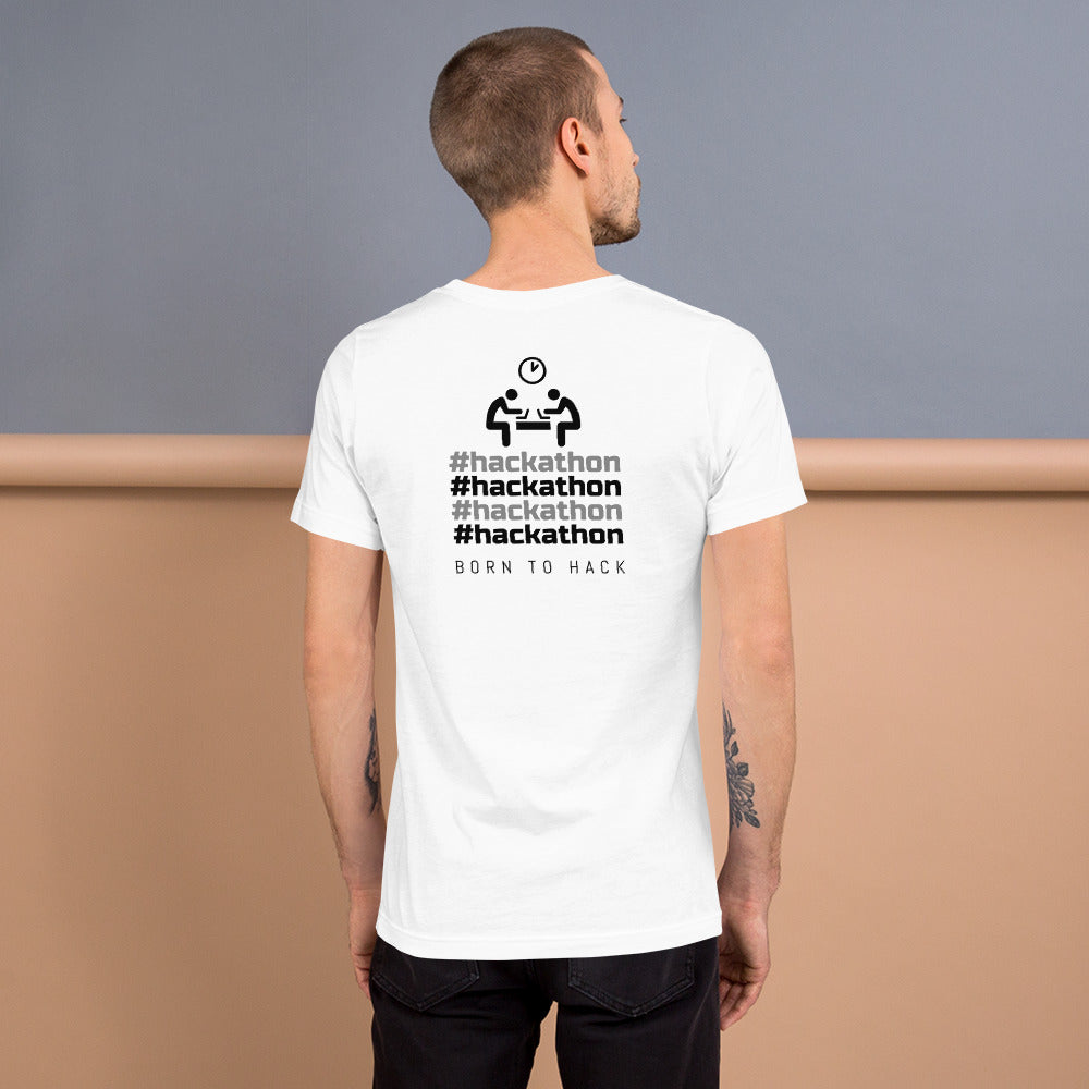 #hackathon - Short-Sleeve Unisex T-Shirt (black text) by DarkByteGear
