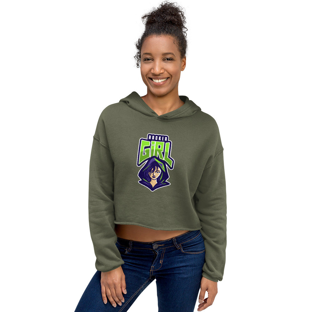 Hackergirl v.1 - Crop Hoodie by DarkByteGear