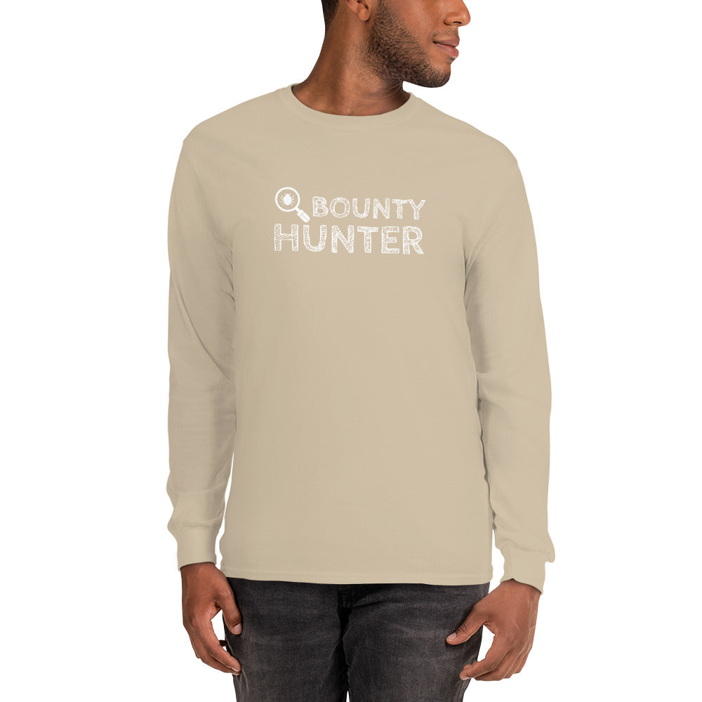 Bug bounty hunter - Long Sleeve T-Shirt (white text) by DarkByteGear