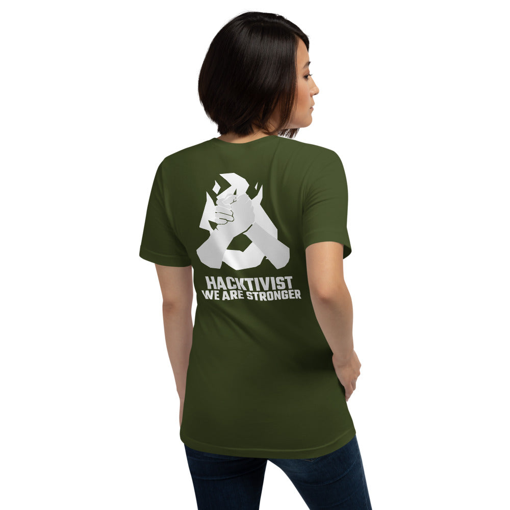 Hacktivist - Short-Sleeve Unisex T-Shirt (white text) by DarkByteGear