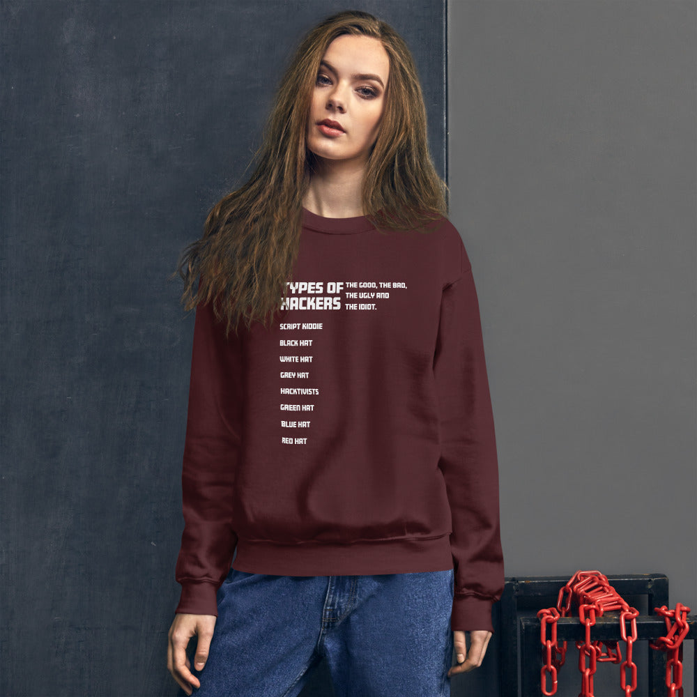 Types Of Hackers - Unisex Sweatshirt by DarkByteGear