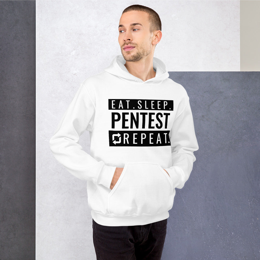 Eat sleep pentest repeat - Unisex Hoodie (white) by DarkByteGear