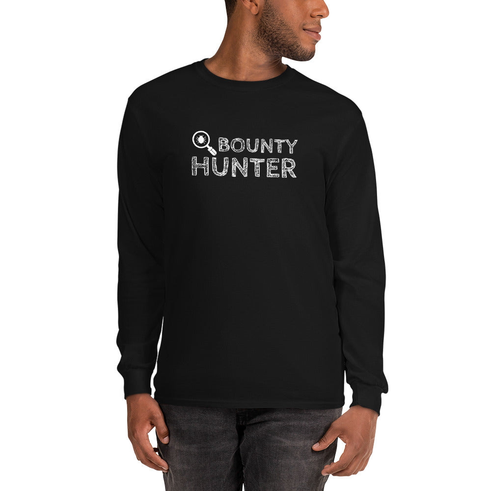 Bug bounty hunter - Long Sleeve T-Shirt (white text) by DarkByteGear