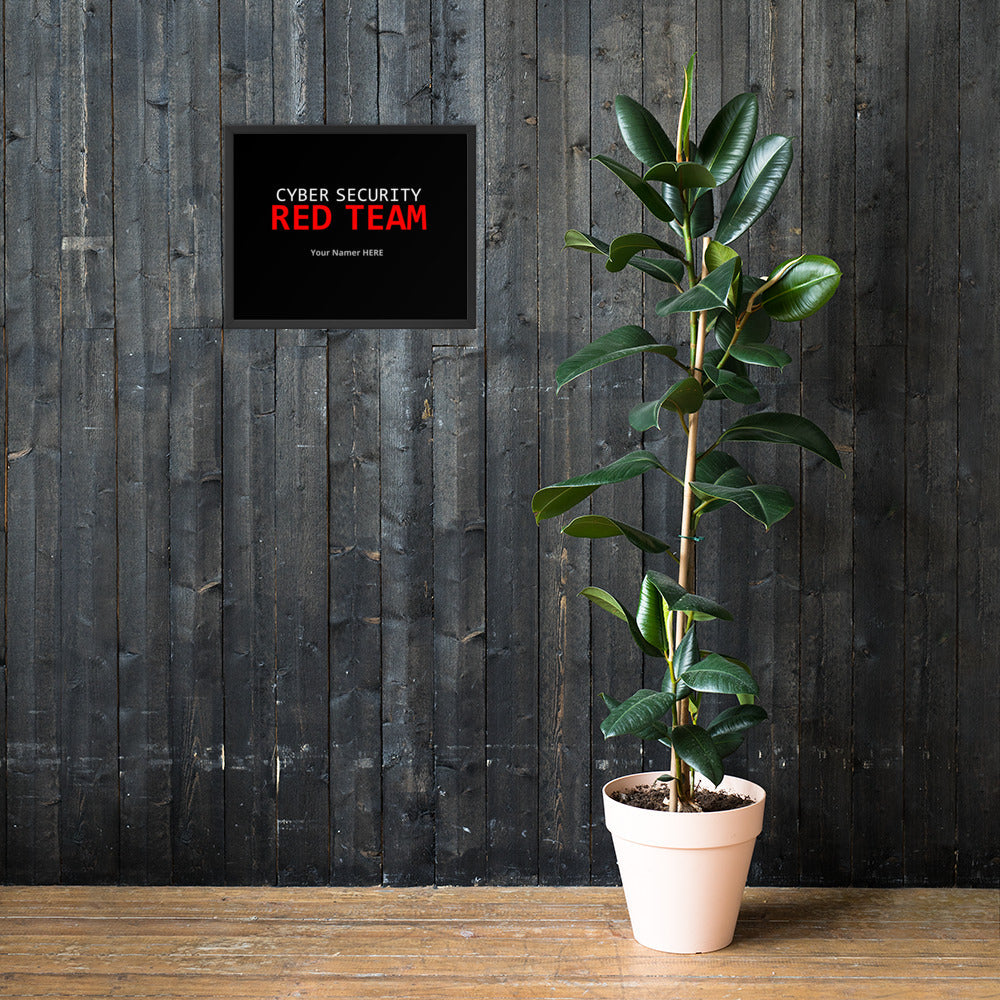 Custom Cyber Security Red team - Framed poster by DarkByteGear