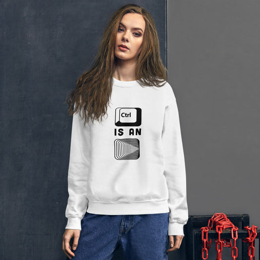 Control is an illusion - Unisex Sweatshirt (black text) by DarkByteGear