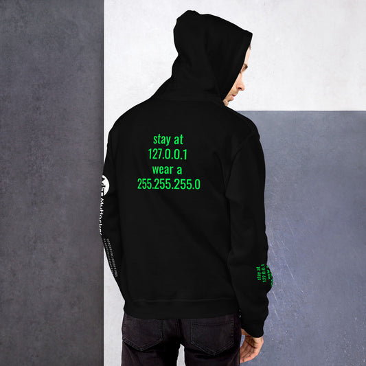 stay at at home, wear a mask - Unisex Hoodie (with all sides design ) by DarkByteGear