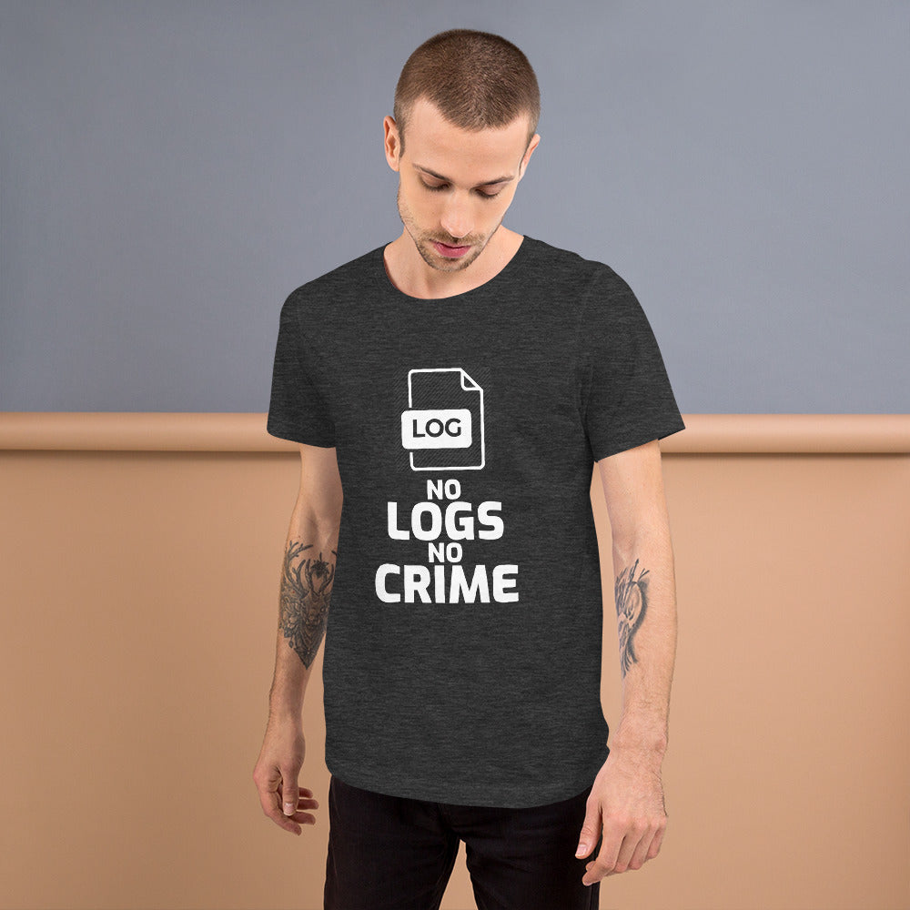 No logs no crime - Short-Sleeve Unisex T-Shirt by DarkByteGear