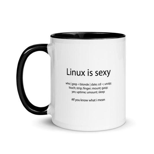 Linux is sexy - Mug with Color Inside by DarkByteGear