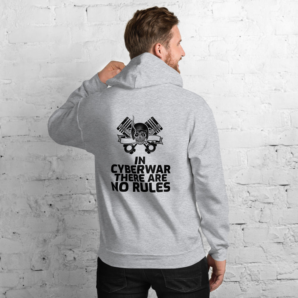 In cyberwar, there are no rules - Unisex Hoodie (black text) by DarkByteGear