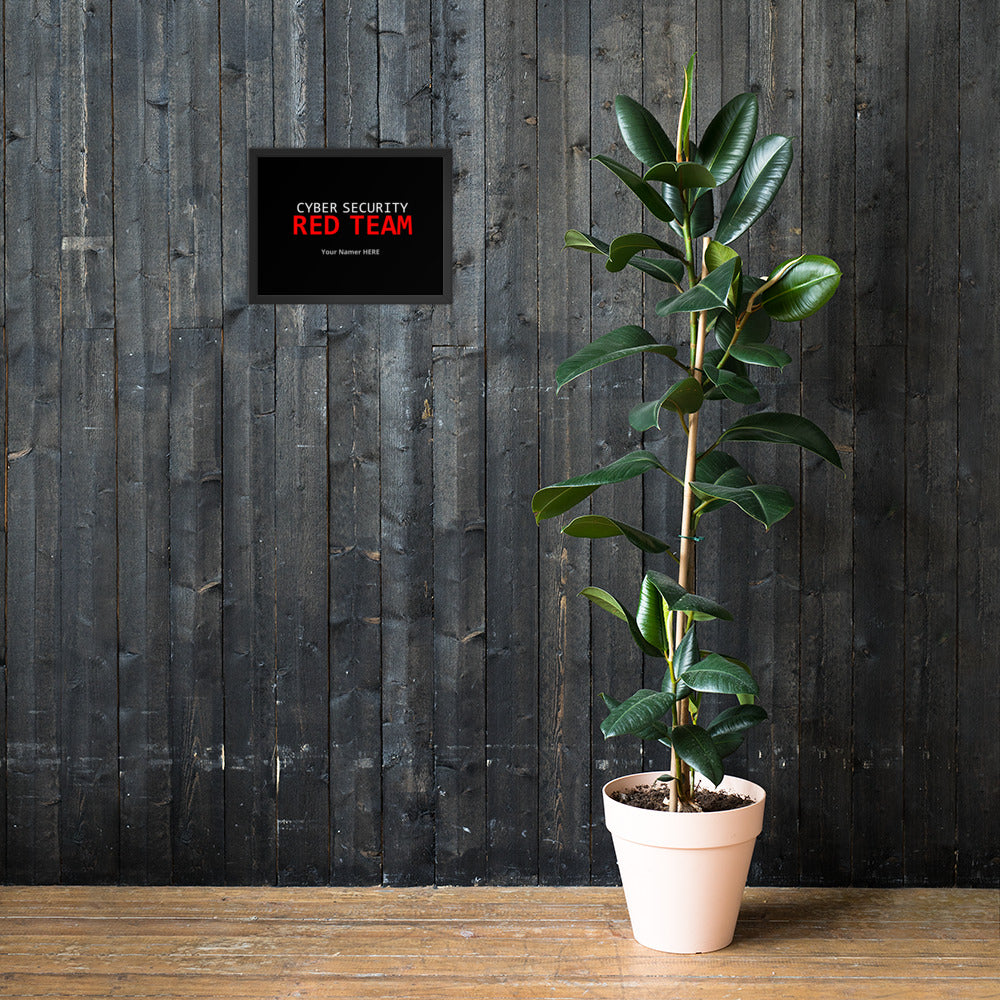 Custom Cyber Security Red team - Framed poster by DarkByteGear