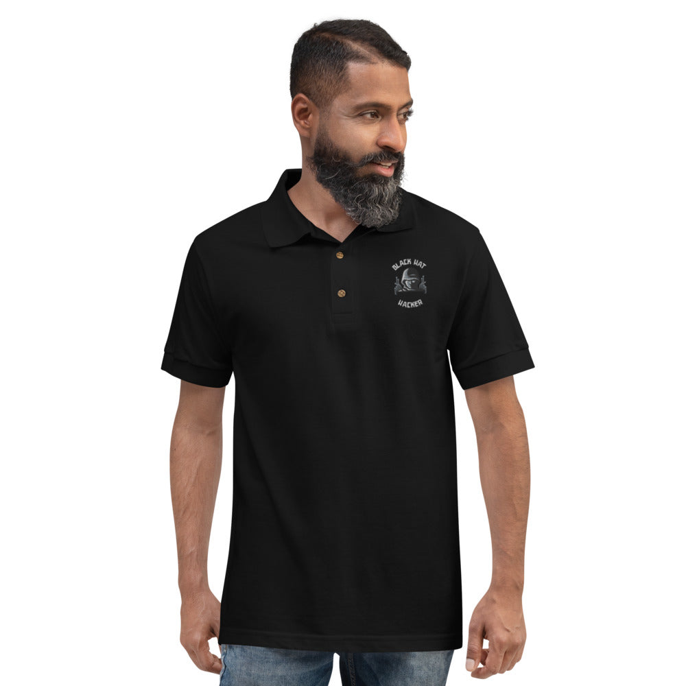 Black Hat Hacker - Embroidered Polo Shirt by DarkByteGear