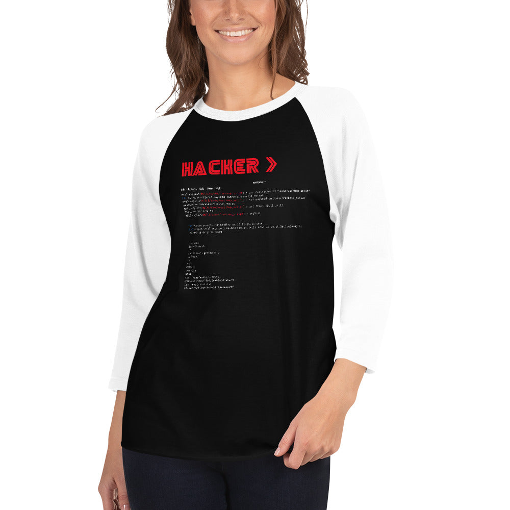 Hacker v3 - 3/4 sleeve raglan shirt by DarkByteGear