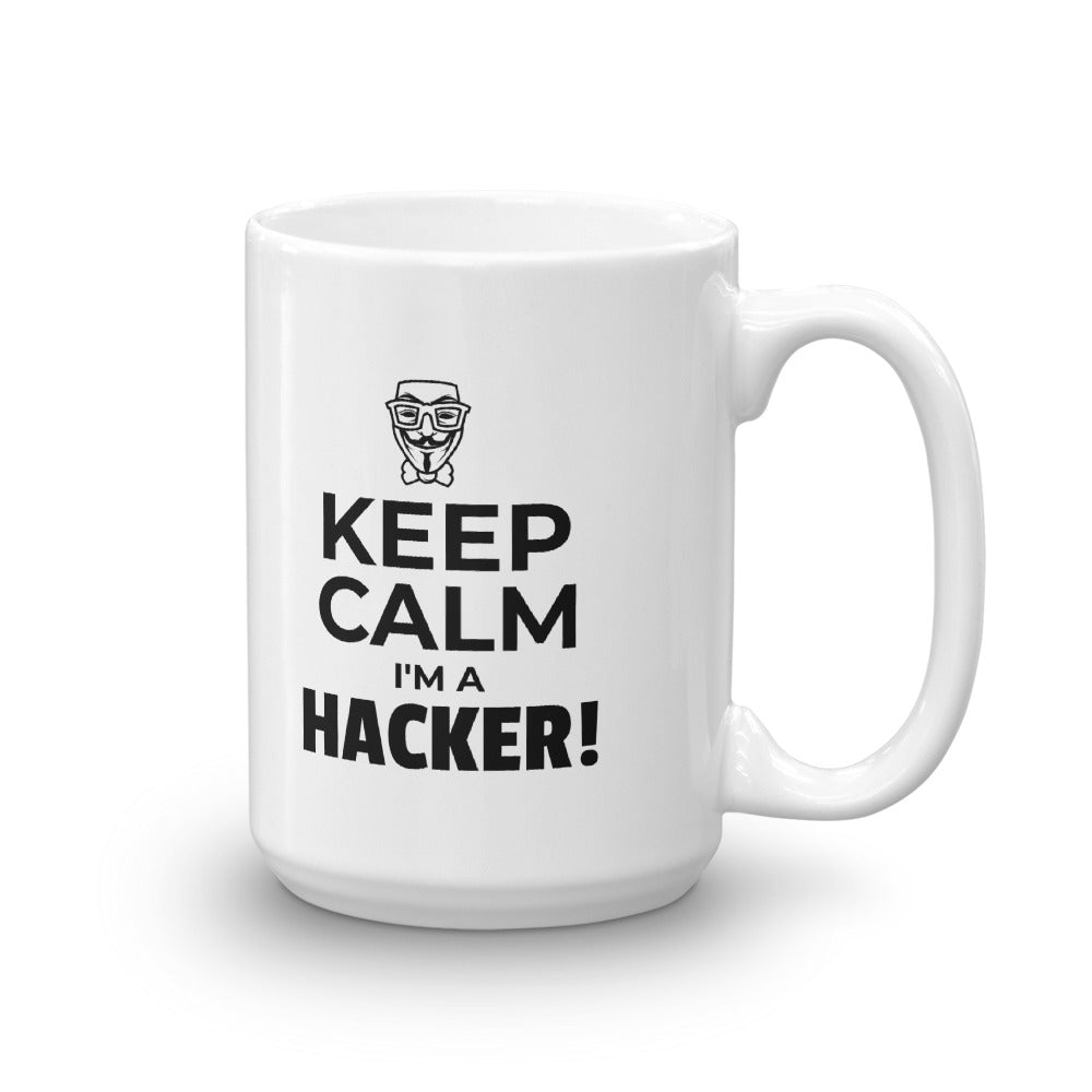 Keep Calm I'm a hacker! - Mug (black text) by DarkByteGear