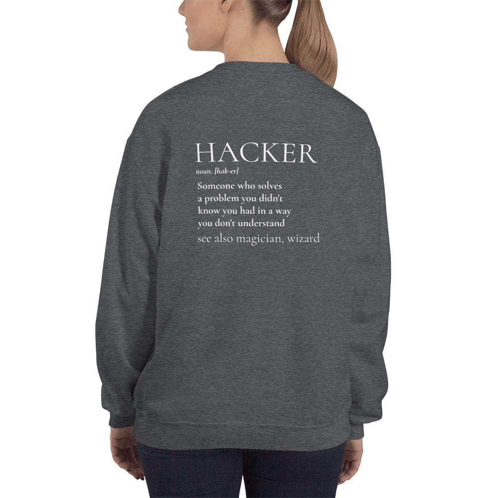HACKER noun. [hak-er] - Unisex Sweatshirt by DarkByteGear