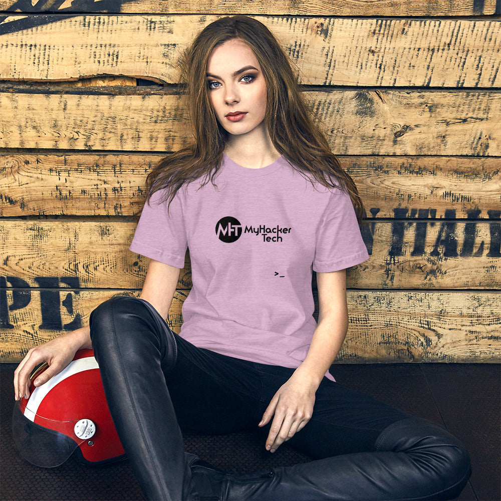 MyHackerTech - Short-Sleeve Unisex T-Shirt (black text) by DarkByteGear
