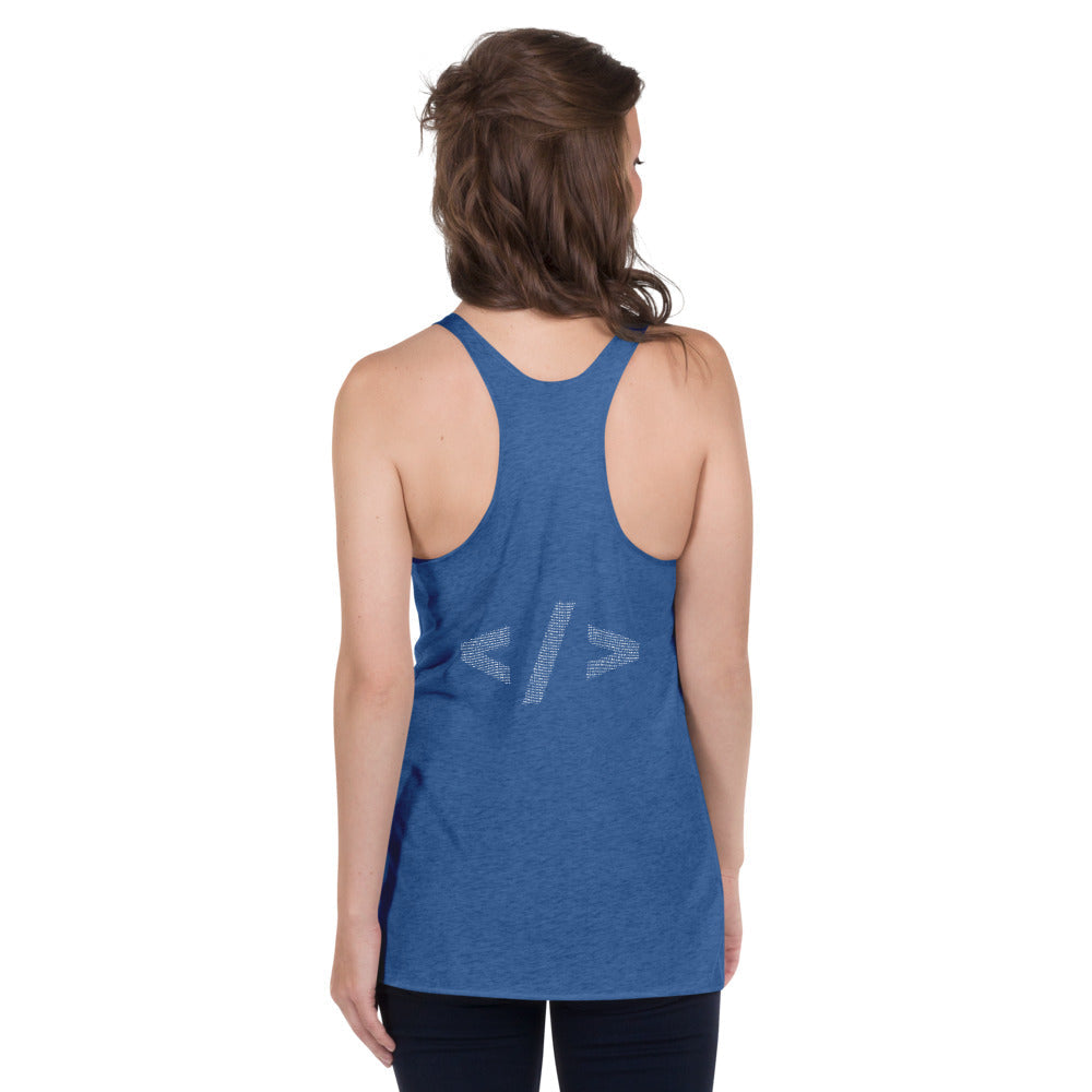 Culture of code in ASCII characters - Women's Racerback Tank by DarkByteGear